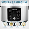 image:imageAROMA 6Cup Uncooked 12Cup Cooked Slow Cook Rice Cooker and Brown Rice Cooker with LiftOut Pot Handles and Silicone Storage Lid PFASFree Ceramic CoatingCoreCoat Ceramic