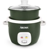 image:imageAROMA CoreCoat Rice Cooker with PopUp Food Steaming Basket 4 Cups Cooked 2 Cups UncookedDeep Pine