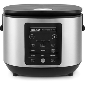 image:imageAROMA 6Cup Uncooked 12Cup Cooked Slow Cook Rice Cooker and Brown Rice Cooker with LiftOut Pot Handles and Silicone Storage Lid PFASFree Ceramic CoatingProfessional CoreCoat Ceramic
