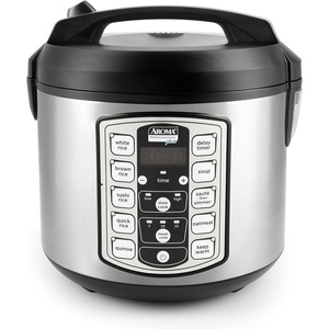 image:imageAROMA 6Cup Uncooked 12Cup Cooked Slow Cook Rice Cooker and Brown Rice Cooker with LiftOut Pot Handles and Silicone Storage Lid PFASFree Ceramic CoatingProfessional