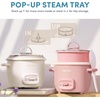 image:imageAROMA CoreCoat Mini Rice Cooker 3 Cups Cooked with Nonstick Ceramic Pot Coating Glass Lid and PopUp Steamer Tray 08 QuartCream