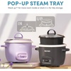 image:imageAROMA CoreCoat Mini Rice Cooker 3 Cups Cooked with Nonstick Ceramic Pot Coating Glass Lid and PopUp Steamer Tray 08 QuartLava Rock