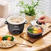 image:imageAROMA CoreCoat Mini Rice Cooker 3 Cups Cooked with Nonstick Ceramic Pot Coating Glass Lid and PopUp Steamer Tray 08 QuartLava Rock