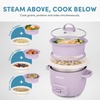 image:imageAROMA CoreCoat Mini Rice Cooker 3 Cups Cooked with Nonstick Ceramic Pot Coating Glass Lid and PopUp Steamer Tray 08 QuartLilac