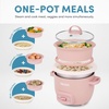 image:imageAROMA CoreCoat Mini Rice Cooker 3 Cups Cooked with Nonstick Ceramic Pot Coating Glass Lid and PopUp Steamer Tray 08 QuartPink
