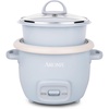 image:imageAROMA CoreCoat Mini Rice Cooker 3 Cups Cooked with Nonstick Ceramic Pot Coating Glass Lid and PopUp Steamer Tray 08 QuartBlue