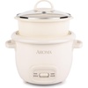image:imageAROMA CoreCoat Mini Rice Cooker 3 Cups Cooked with Nonstick Ceramic Pot Coating Glass Lid and PopUp Steamer Tray 08 QuartCream