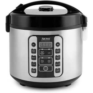 image:imageAROMA 20Cup Slow Cook Rice Cooker and Brown Rice Cooker with LiftOut Pot Handles and Silicone Storage Lid  PFASFree CoreCoat CeramicProfessional 10 Cup Uncooked  20 Cup Cooked