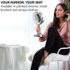 imageOVENTE 7 Tabletop Makeup Mirror with 1X7X Magnification 360 Swivel Design and DoubleSided FreeStanding Vanity Mirror Perfect for Dresser Bedroom and Office Desk Polished Chrome MNLCT70CH1X7XPolished Chrome