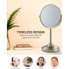 imageOVENTE 7 Tabletop Makeup Mirror with 1X7X Magnification 360 Swivel Design and DoubleSided FreeStanding Vanity Mirror Perfect for Dresser Bedroom and Office Desk Polished Chrome MNLCT70CH1X7XNickel Brushed