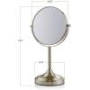 imageOVENTE 7 Tabletop Makeup Mirror with 1X7X Magnification 360 Swivel Design and DoubleSided FreeStanding Vanity Mirror Perfect for Dresser Bedroom and Office Desk Polished Chrome MNLCT70CH1X7XNickel Brushed