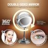 imageOVENTE 7 Tabletop Makeup Mirror with 1X7X Magnification 360 Swivel Design and DoubleSided FreeStanding Vanity Mirror Perfect for Dresser Bedroom and Office Desk Polished Chrome MNLCT70CH1X7XPolished Chrome