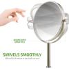 imageOVENTE 7 Tabletop Makeup Mirror with 1X7X Magnification 360 Swivel Design and DoubleSided FreeStanding Vanity Mirror Perfect for Dresser Bedroom and Office Desk Polished Chrome MNLCT70CH1X7XNickel Brushed