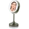 imageOVENTE 7 Tabletop Makeup Mirror with 1X7X Magnification 360 Swivel Design and DoubleSided FreeStanding Vanity Mirror Perfect for Dresser Bedroom and Office Desk Polished Chrome MNLCT70CH1X7XNickel Brushed