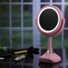 imageOVENTE 8 Tabletop Makeup Mirror with 1X7X Magnification 360 Swivel Design and DoubleSided FreeStanding Vanity Mirror Perfect for Dresser Bedroom and Office Desk Antique Bronze MNLAT80ABZ1X7XBaby Pink