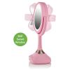 imageOVENTE 8 Tabletop Makeup Mirror with 1X7X Magnification 360 Swivel Design and DoubleSided FreeStanding Vanity Mirror Perfect for Dresser Bedroom and Office Desk Antique Bronze MNLAT80ABZ1X7XBaby Pink