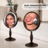 imageOVENTE 8 Tabletop Makeup Mirror with 1X7X Magnification 360 Swivel Design and DoubleSided FreeStanding Vanity Mirror Perfect for Dresser Bedroom and Office Desk Antique Bronze MNLAT80ABZ1X7XAntique Bronze