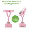 imageOVENTE 8 Tabletop Makeup Mirror with 1X7X Magnification 360 Swivel Design and DoubleSided FreeStanding Vanity Mirror Perfect for Dresser Bedroom and Office Desk Antique Bronze MNLAT80ABZ1X7XBaby Pink