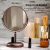imageOVENTE 8 Tabletop Makeup Mirror with 1X7X Magnification 360 Swivel Design and DoubleSided FreeStanding Vanity Mirror Perfect for Dresser Bedroom and Office Desk Antique Bronze MNLAT80ABZ1X7XAntique Bronze