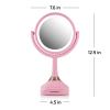 imageOVENTE 8 Tabletop Makeup Mirror with 1X7X Magnification 360 Swivel Design and DoubleSided FreeStanding Vanity Mirror Perfect for Dresser Bedroom and Office Desk Antique Bronze MNLAT80ABZ1X7XBaby Pink