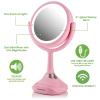 imageOVENTE 8 Tabletop Makeup Mirror with 1X7X Magnification 360 Swivel Design and DoubleSided FreeStanding Vanity Mirror Perfect for Dresser Bedroom and Office Desk Antique Bronze MNLAT80ABZ1X7XBaby Pink