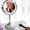 imageOVENTE 8 Tabletop Makeup Mirror with 1X7X Magnification 360 Swivel Design and DoubleSided FreeStanding Vanity Mirror Perfect for Dresser Bedroom and Office Desk Antique Bronze MNLAT80ABZ1X7XPolished Chrome