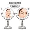 imageOVENTE 8 Tabletop Makeup Mirror with 1X7X Magnification 360 Swivel Design and DoubleSided FreeStanding Vanity Mirror Perfect for Dresser Bedroom and Office Desk Antique Bronze MNLAT80ABZ1X7XNickel Brushed