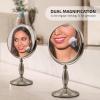 imageOVENTE 8 Tabletop Makeup Mirror with 1X7X Magnification 360 Swivel Design and DoubleSided FreeStanding Vanity Mirror Perfect for Dresser Bedroom and Office Desk Antique Bronze MNLAT80ABZ1X7XNickel Brushed
