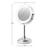 imageOVENTE 8 Tabletop Makeup Mirror with 1X7X Magnification 360 Swivel Design and DoubleSided FreeStanding Vanity Mirror Perfect for Dresser Bedroom and Office Desk Antique Bronze MNLAT80ABZ1X7XPolished Chrome