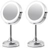 imageOVENTE 8 Tabletop Makeup Mirror with 1X7X Magnification 360 Swivel Design and DoubleSided FreeStanding Vanity Mirror Perfect for Dresser Bedroom and Office Desk Antique Bronze MNLAT80ABZ1X7XPolished Chrome