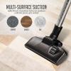 imageOVENTE Bagless Canister Vacuum Cleaner with MultiSurface Suction and Extended Telescoping Wand Lightweight Corded Cleaning Machine for Hard Floors Carpets with Extra Sofa ampamp Pet Brush Black ST2010Bagless Canister Vacuum