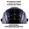 imageOvente Professional Salon Hand Bonnet Hair Dryer 1000 Watts Adjustable Professional Hood Dryer Stand Adjustable Temperature Control with Up Rolling Base and Wheels Salon Equipment Black HDS223BBlack
