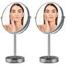 imageOVENTE 8 Tabletop Makeup Mirror with 1X7X Magnification 360 Swivel Design and DoubleSided FreeStanding Vanity Mirror Perfect for Dresser Bedroom and Office Desk Antique Bronze MNLAT80ABZ1X7XPolished Chrome
