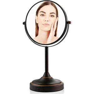 imageOVENTE 7 Tabletop Makeup Mirror with 1X7X Magnification 360 Swivel Design and DoubleSided FreeStanding Vanity Mirror Perfect for Dresser Bedroom and Office Desk Polished Chrome MNLCT70CH1X7XAntique Bronze