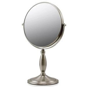 imageOVENTE 8 Tabletop Makeup Mirror with 1X7X Magnification 360 Swivel Design and DoubleSided FreeStanding Vanity Mirror Perfect for Dresser Bedroom and Office Desk Antique Bronze MNLAT80ABZ1X7XNickel Brushed