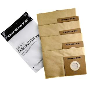 imageOVENTE Disposal Dust Bags for ST1600B Vacuum Cleaner Pack of 4 Collect and Trap Dirt Inside the Vacuum for Efficient Cleaning Compact for Easy Storage Brown ACPST16704