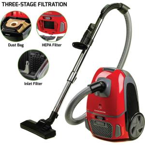 imageOVENTE Electric Vacuum 3Stage Filtration with Hepa Filter EnergySAVING Speed Control 1400W Red ST1600R