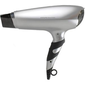 imageOvente 1875 Watt Lightweight Hair Dryer Ionic ampamp Tourmaline Technology Ideal for Body Volume ampamp Smoothing Concentrator Nozzle Attachments ampamp Travel Bag for Home or Professional Use Silver X2110SSilver