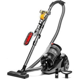 imageOvente Heavy Duty Electric Bagless Canister Vacuum Cleaner 3L Dust Cup Portable Corded Suction Vacuum Machine with Cleaning Tools Compact Easy to Clean ampamp Storage Black ST2620B