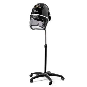 imageOvente Professional Salon Hand Bonnet Hair Dryer 1000 Watts Adjustable Professional Hood Dryer Stand Adjustable Temperature Control with Up Rolling Base and Wheels Salon Equipment Black HDS223BBlack