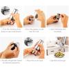 imageOVENTE 2 in 1 Stainless Steel Sea Salt and Pepper Grinder with Ceramic Blade Automatic One Hand Operation ampamp Battery Operated Salt ampamp Pepper Mill Easy Grinding Adjustable Coarseness Silver SPD121S