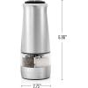imageOVENTE 2 in 1 Stainless Steel Sea Salt and Pepper Grinder with Ceramic Blade Automatic One Hand Operation ampamp Battery Operated Salt ampamp Pepper Mill Easy Grinding Adjustable Coarseness Silver SPD121S