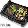 imageOVENTE 2in1 Electric Grill and Griddle with Removable Tempered Glass Cover 1700W Fast Heating Ceramic NonStick Plate Perfect for Indoor BBQ Cooking Breakfast Pancake Bacon and Egg Black GR2001B