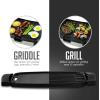 imageOVENTE 2in1 Electric Grill and Griddle with Removable Tempered Glass Cover 1700W Fast Heating Ceramic NonStick Plate Perfect for Indoor BBQ Cooking Breakfast Pancake Bacon and Egg Black GR2001B