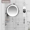 imageOVENTE 7 Lighted Makeup Mirror with 1X8X Magnification Cordless MultiFunctional Round Vanity Mirror with 360 Swivel Design Double Sided and Three Toned LED Lights Nickel Brushed MFM70BR1X8XPolished Chrome
