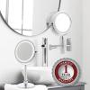 imageOVENTE 7 Lighted Makeup Mirror with 1X8X Magnification Cordless MultiFunctional Round Vanity Mirror with 360 Swivel Design Double Sided and Three Toned LED Lights Nickel Brushed MFM70BR1X8XPolished Chrome