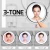 imageOVENTE 7 Lighted Makeup Mirror with 1X8X Magnification Cordless MultiFunctional Round Vanity Mirror with 360 Swivel Design Double Sided and Three Toned LED Lights Nickel Brushed MFM70BR1X8XPolished Chrome