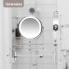 imageOVENTE 7 Lighted Makeup Mirror with 1X8X Magnification Cordless MultiFunctional Round Vanity Mirror with 360 Swivel Design Double Sided and Three Toned LED Lights Nickel Brushed MFM70BR1X8XPolished Chrome