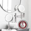 imageOVENTE 7 Lighted Makeup Mirror with 1X8X Magnification Cordless MultiFunctional Round Vanity Mirror with 360 Swivel Design Double Sided and Three Toned LED Lights Nickel Brushed MFM70BR1X8XNickle Brushed