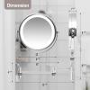 imageOVENTE 7 Lighted Makeup Mirror with 1X8X Magnification Cordless MultiFunctional Round Vanity Mirror with 360 Swivel Design Double Sided and Three Toned LED Lights Nickel Brushed MFM70BR1X8XNickle Brushed